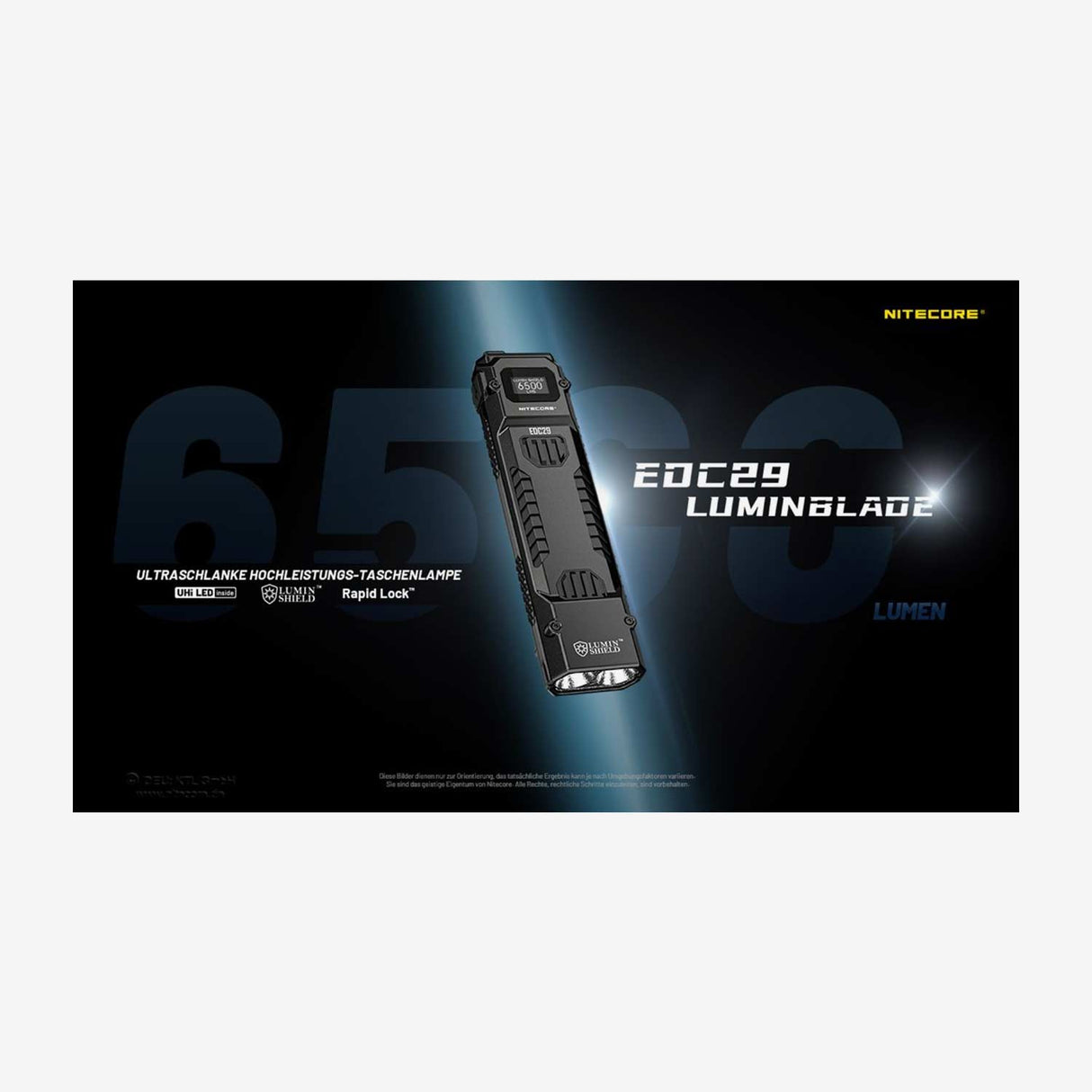 Nitecore EDC29 Luminblade 6500 Lumen Taschenlampe schwarz