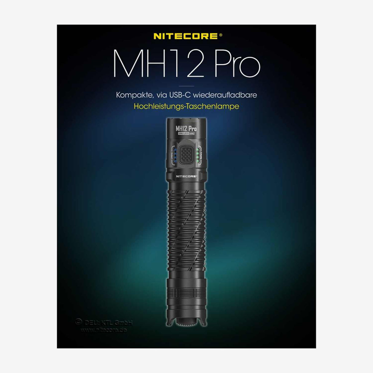 Nitecore MH12 Pro 3300 Lumen Taschenlampe schwarz